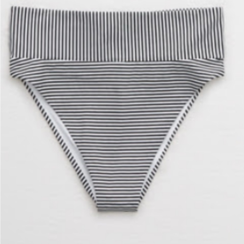 Aerie Striped High Cut Bikini Bottom